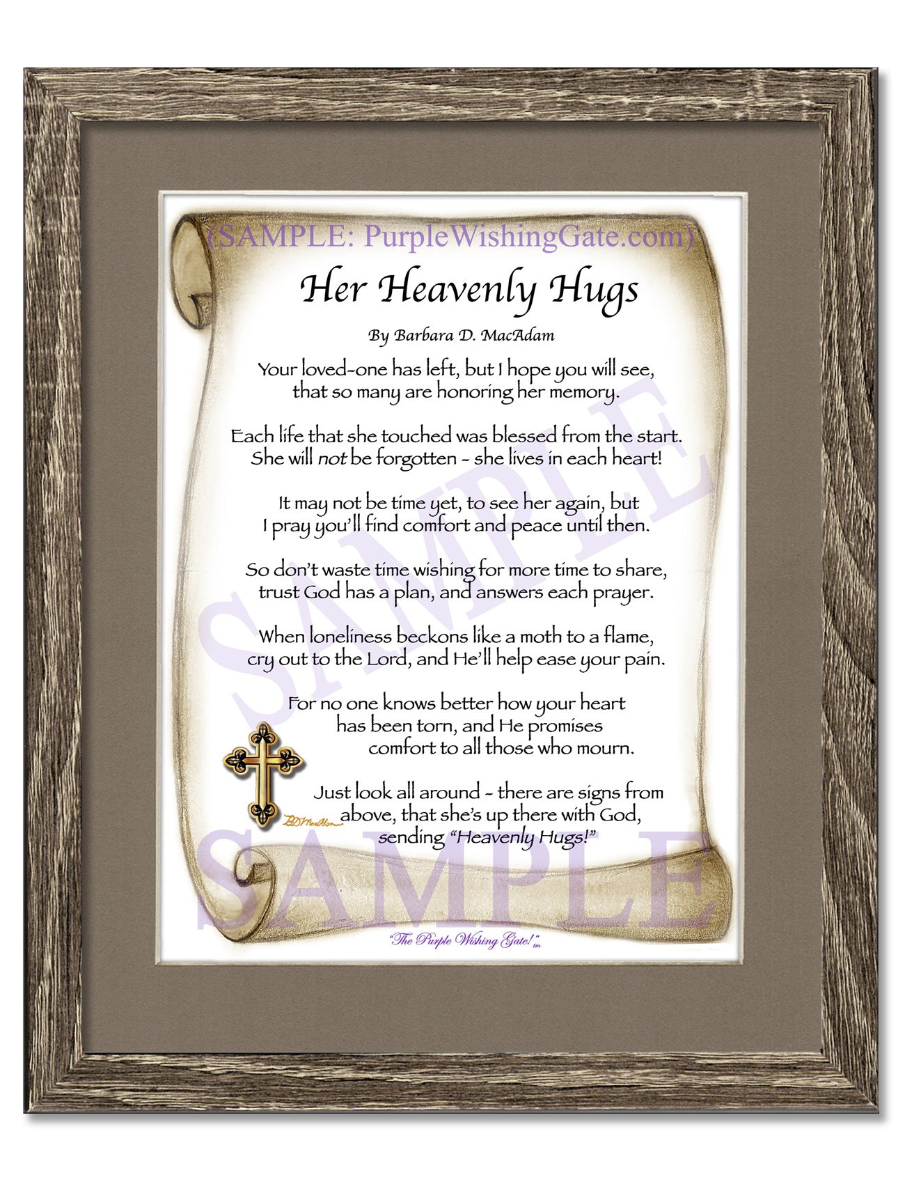 Her Heavenly Hugs - Sympathy Gift - PurpleWishingGate.com