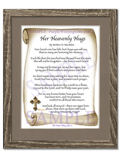 Her Heavenly Hugs - Sympathy Gift - PurpleWishingGate.com