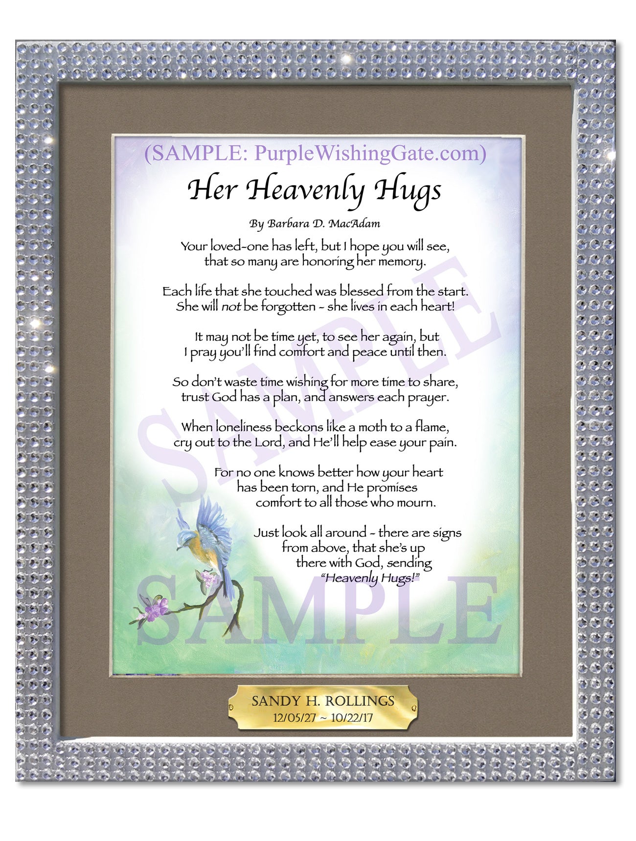 Her Heavenly Hugs - Sympathy Gift - PurpleWishingGate.com