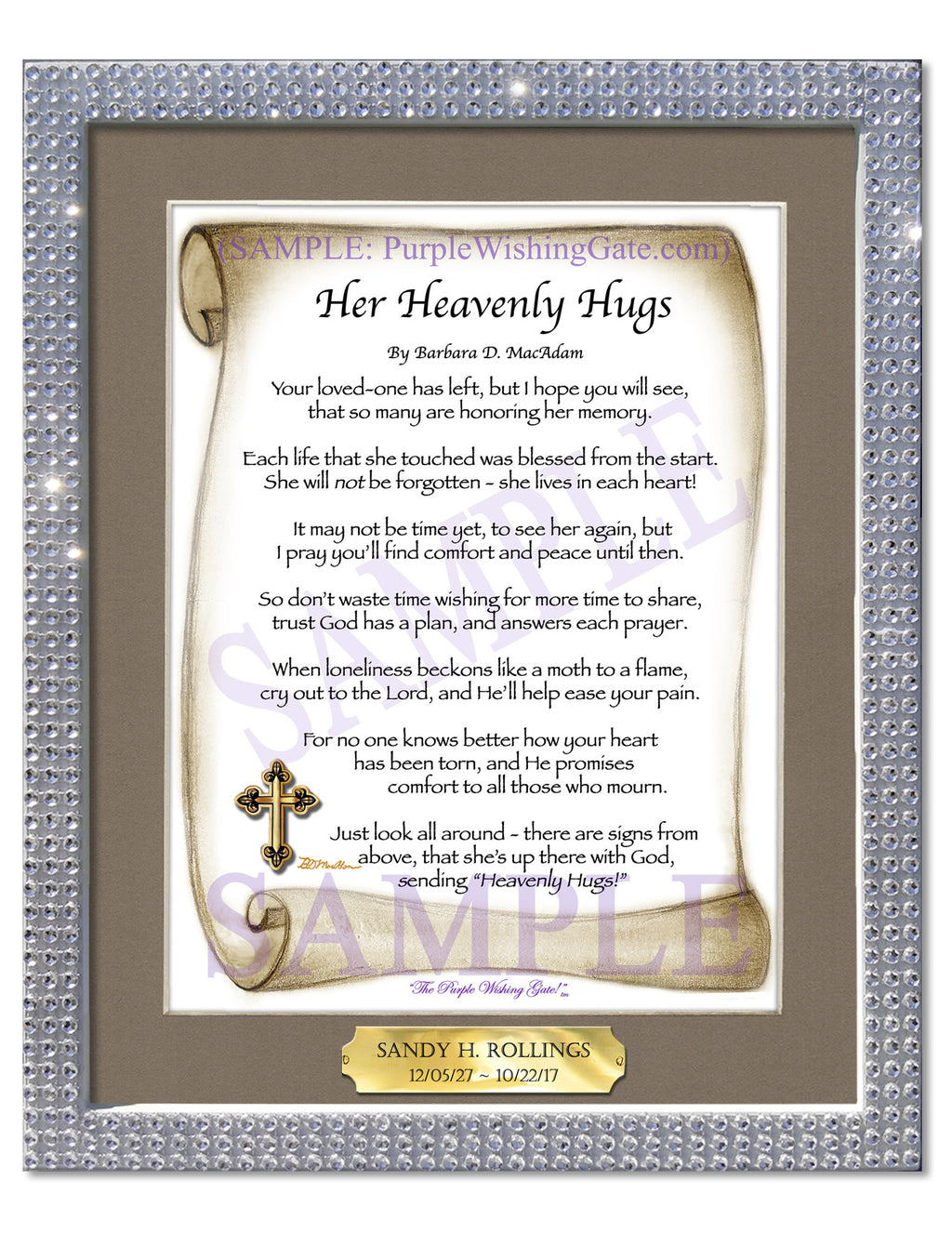 Her Heavenly Hugs - Sympathy Gift - PurpleWishingGate.com