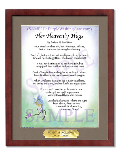 Her Heavenly Hugs - Sympathy Gift - PurpleWishingGate.com