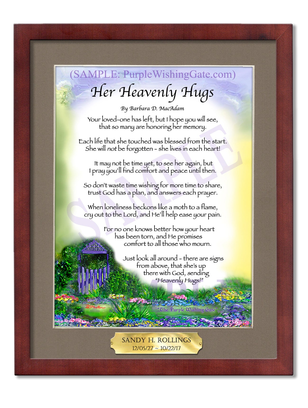 Her Heavenly Hugs - Sympathy Gift - PurpleWishingGate.com