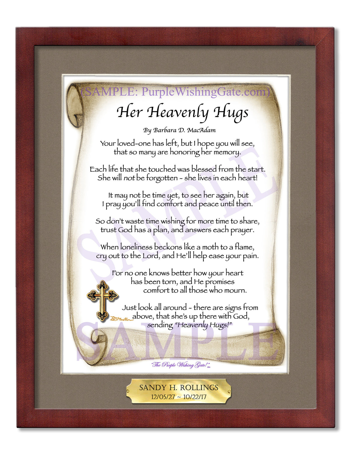 Her Heavenly Hugs - Sympathy Gift - PurpleWishingGate.com