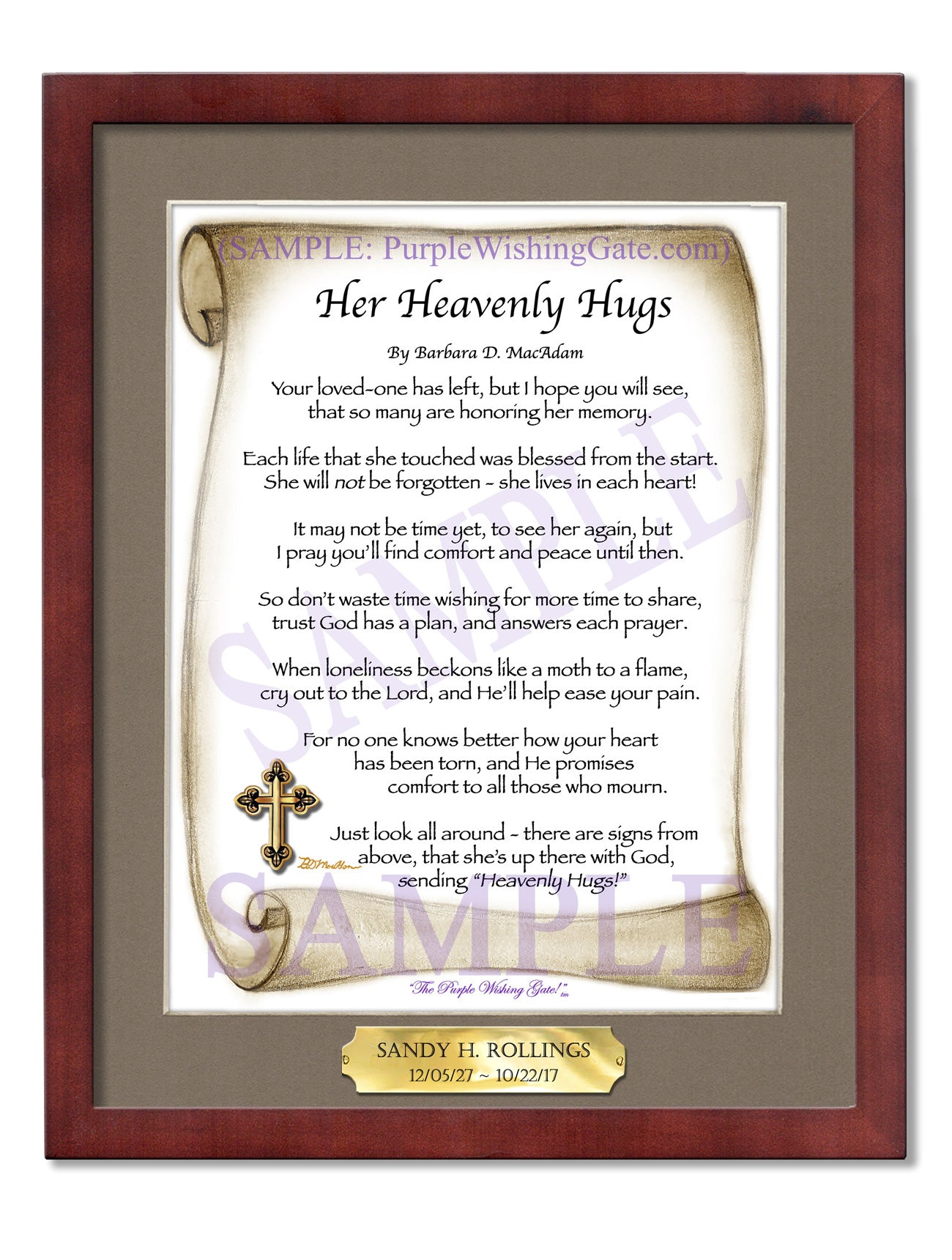 Her Heavenly Hugs - Sympathy Gift - PurpleWishingGate.com