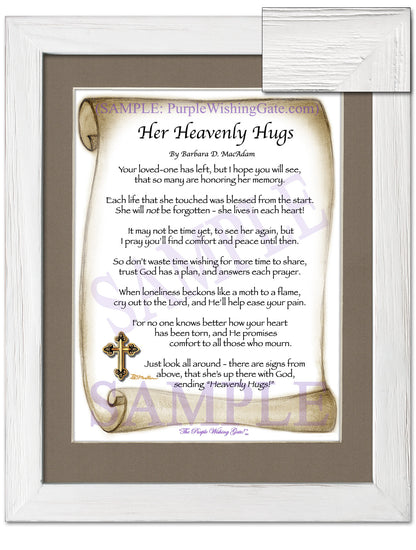 Her Heavenly Hugs - Sympathy Gift - PurpleWishingGate.com