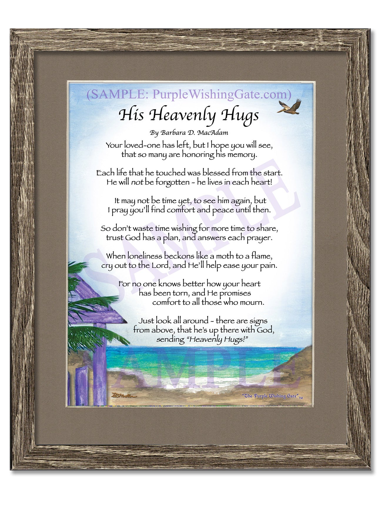 His Heavenly Hugs - Sympathy Gift - PurpleWishingGate.com