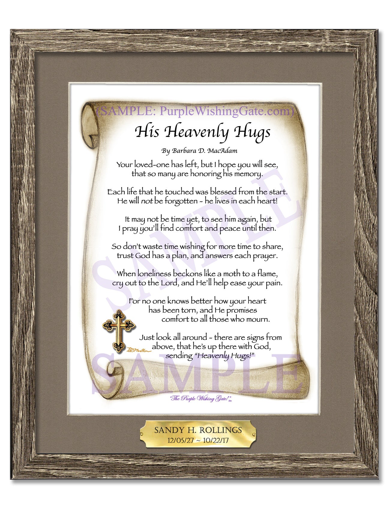 His Heavenly Hugs - Sympathy Gift - PurpleWishingGate.com
