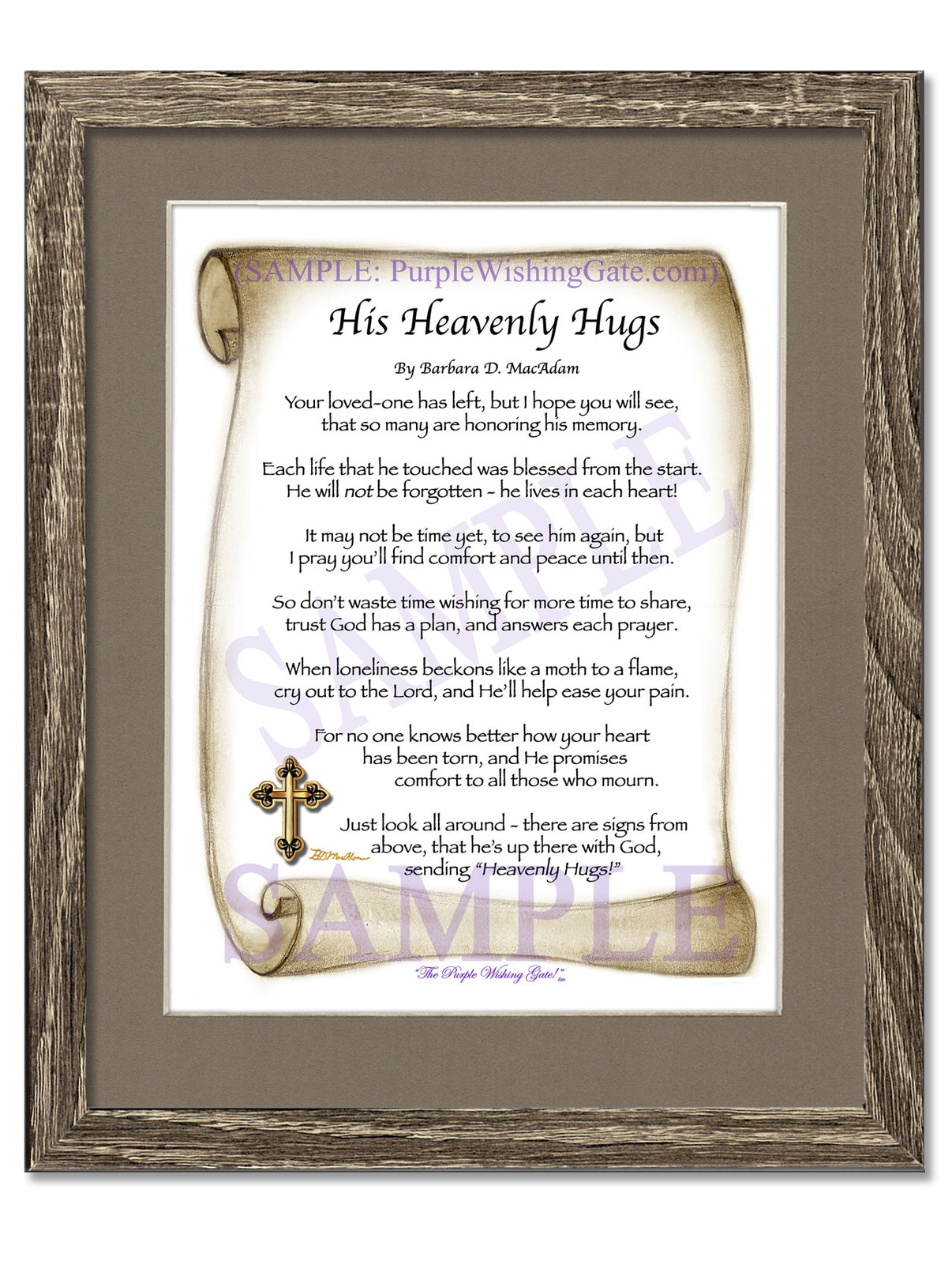 His Heavenly Hugs - Sympathy Gift - PurpleWishingGate.com