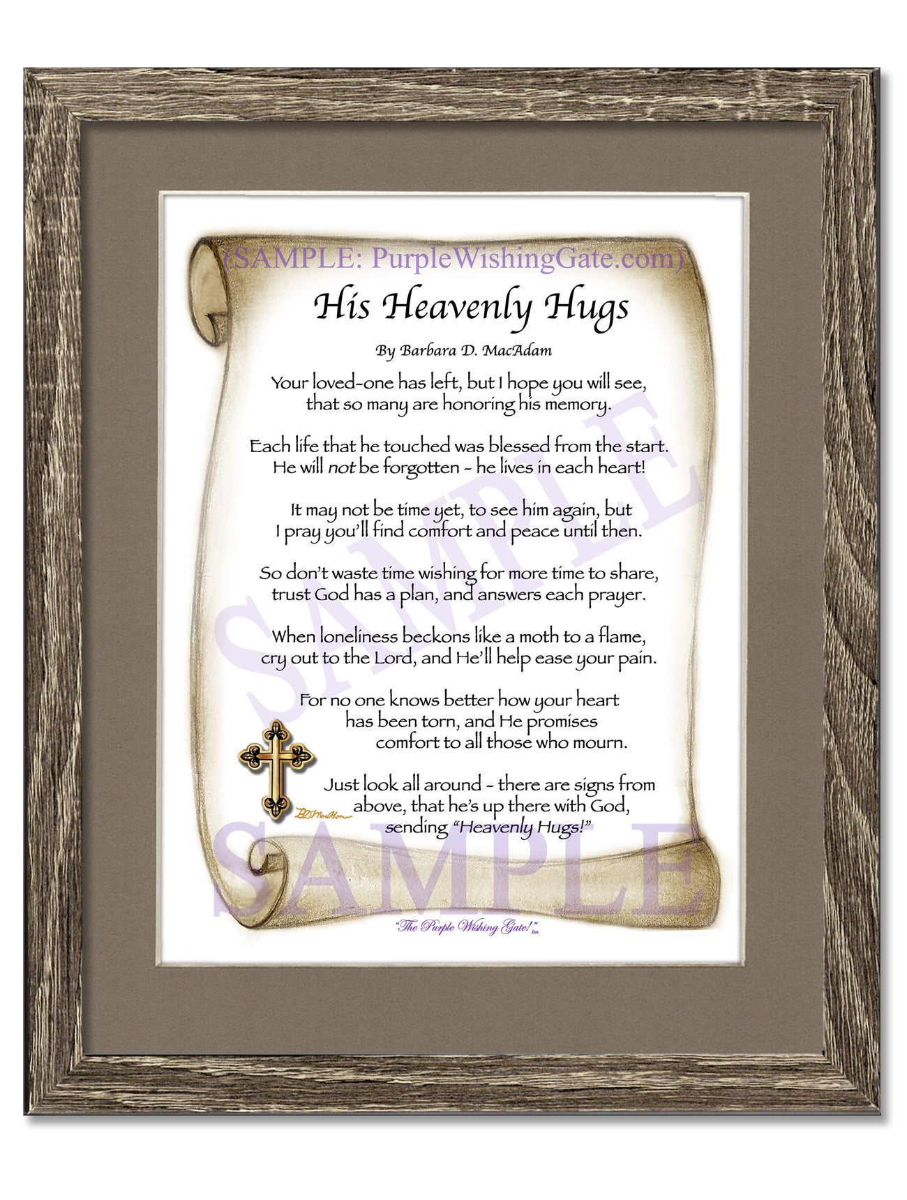 His Heavenly Hugs - Sympathy Gift - PurpleWishingGate.com