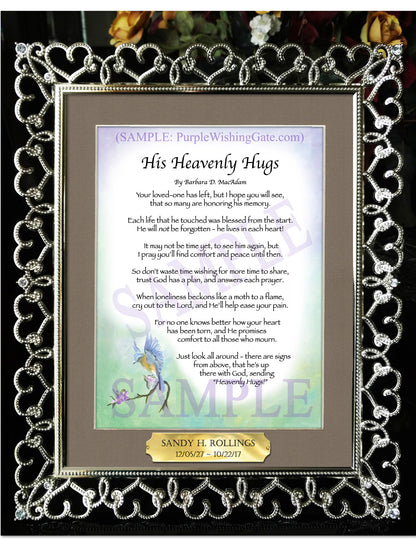 His Heavenly Hugs - Sympathy Gift - PurpleWishingGate.com