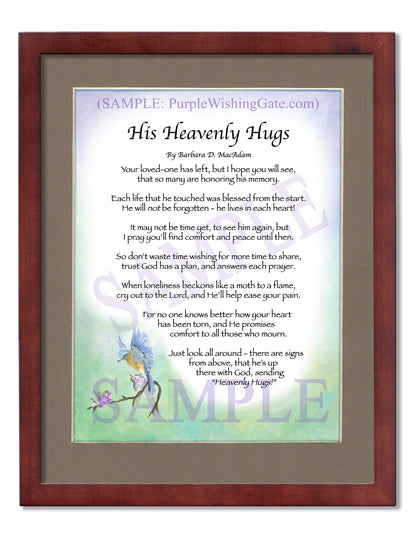 His Heavenly Hugs - Sympathy Gift - PurpleWishingGate.com