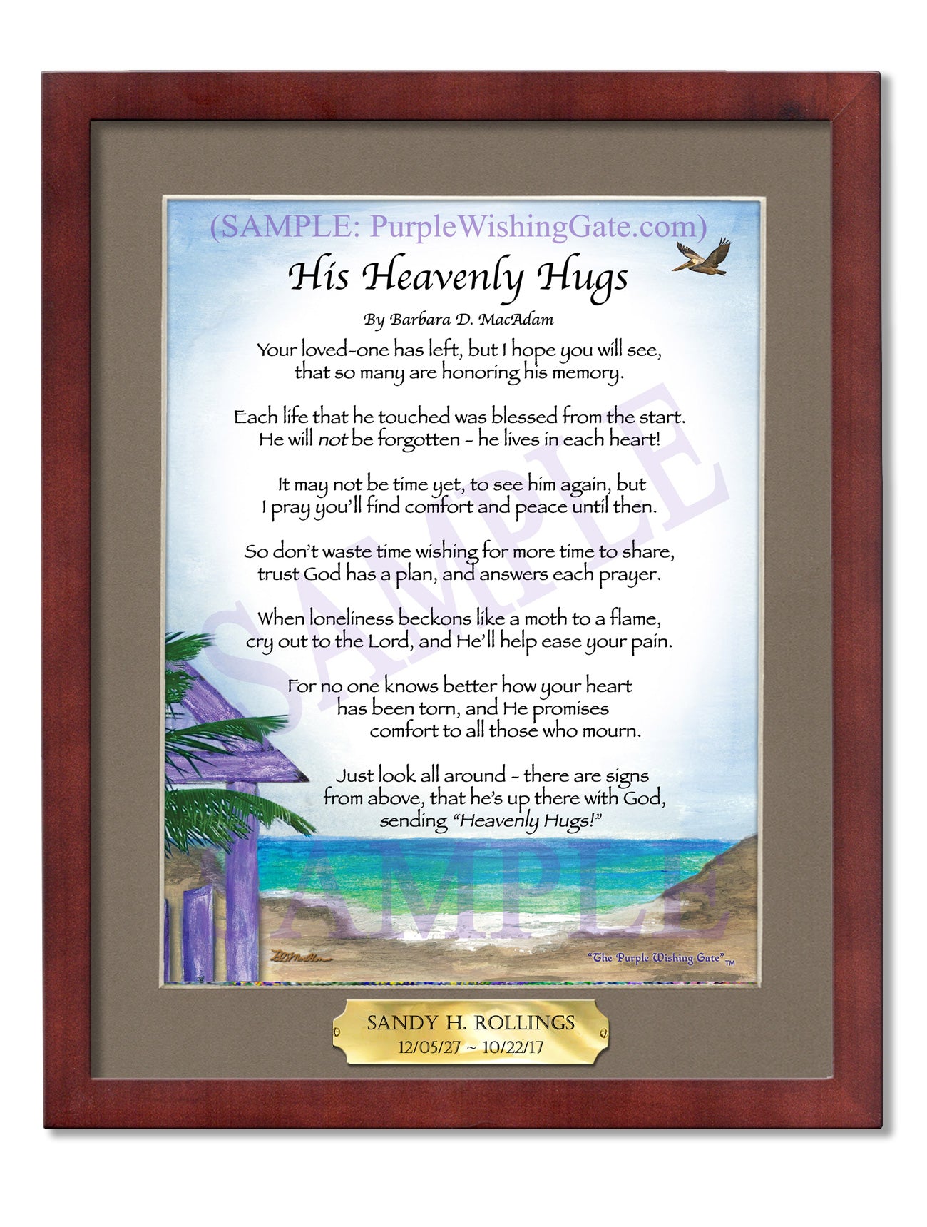 His Heavenly Hugs - Sympathy Gift - PurpleWishingGate.com