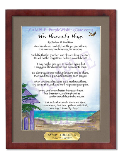 His Heavenly Hugs - Sympathy Gift - PurpleWishingGate.com