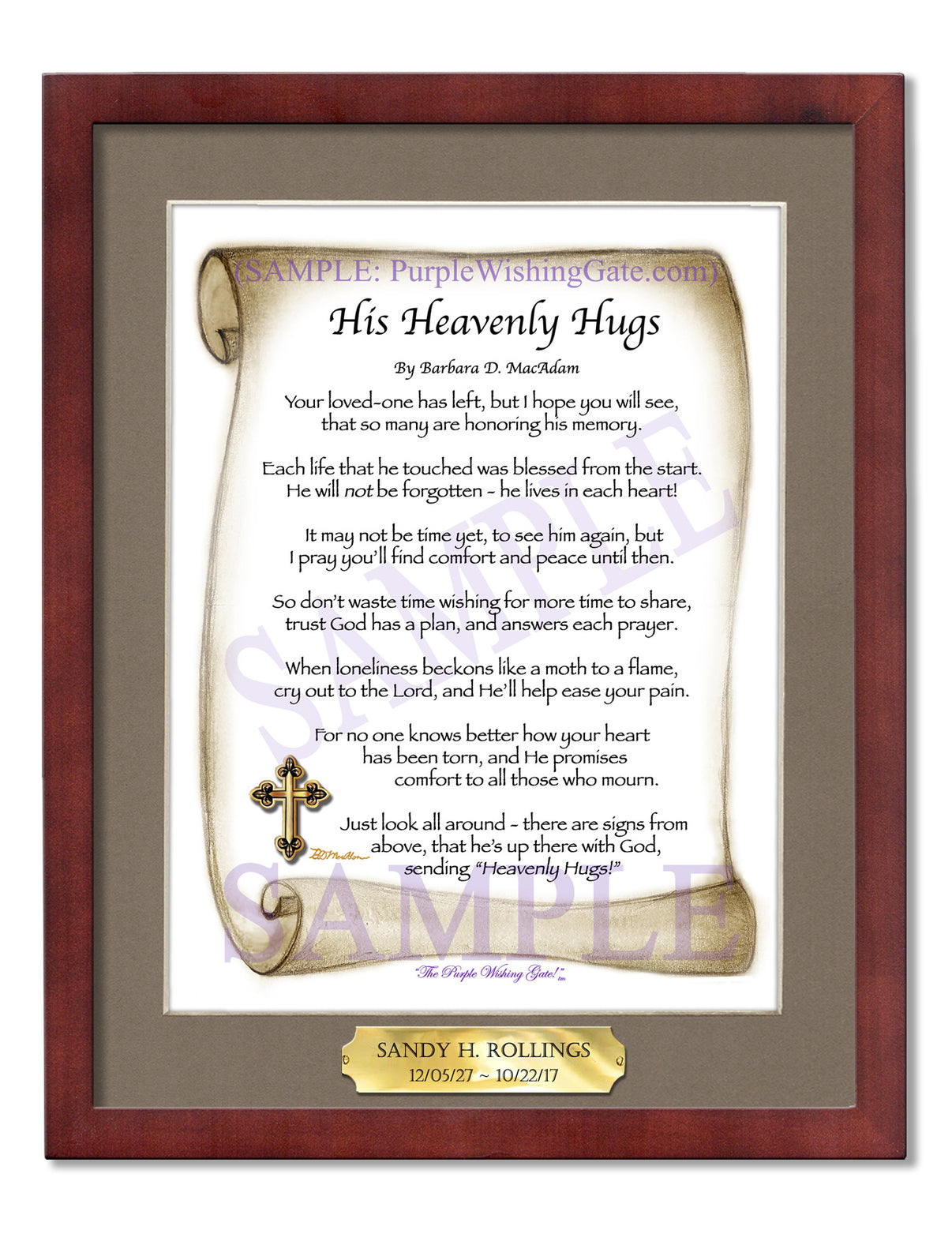 His Heavenly Hugs - Sympathy Gift - PurpleWishingGate.com