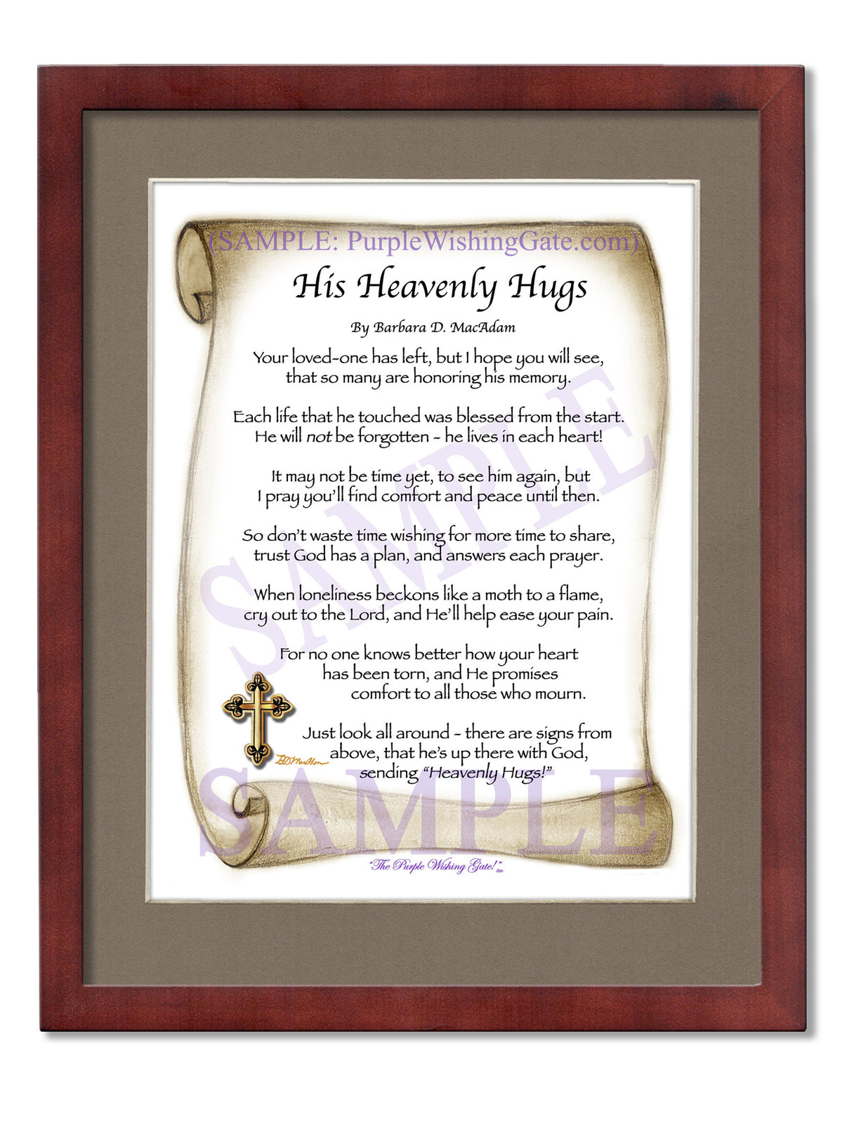 His Heavenly Hugs - Sympathy Gift - PurpleWishingGate.com