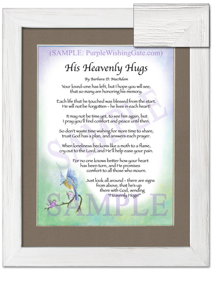 His Heavenly Hugs - Sympathy Gift - PurpleWishingGate.com