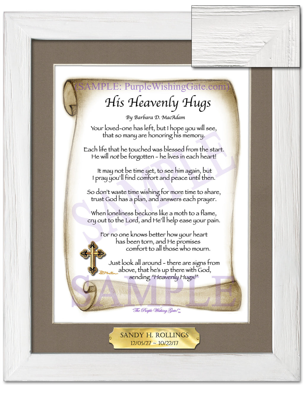 His Heavenly Hugs - Sympathy Gift - PurpleWishingGate.com