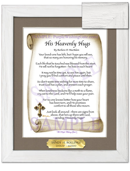 His Heavenly Hugs - Sympathy Gift - PurpleWishingGate.com