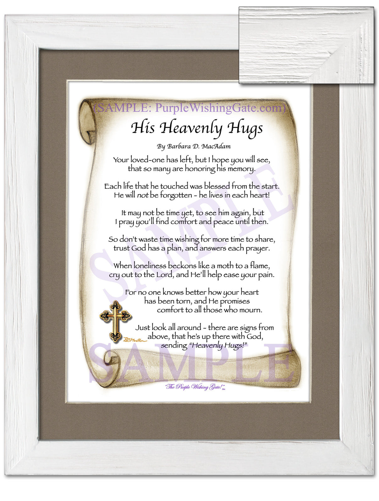 His Heavenly Hugs - Sympathy Gift - PurpleWishingGate.com