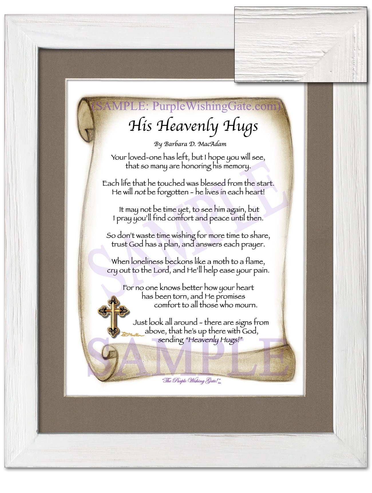 His Heavenly Hugs - Sympathy Gift - PurpleWishingGate.com