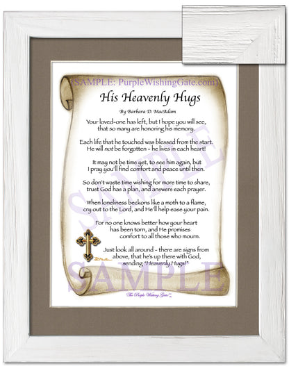 His Heavenly Hugs - Sympathy Gift - PurpleWishingGate.com