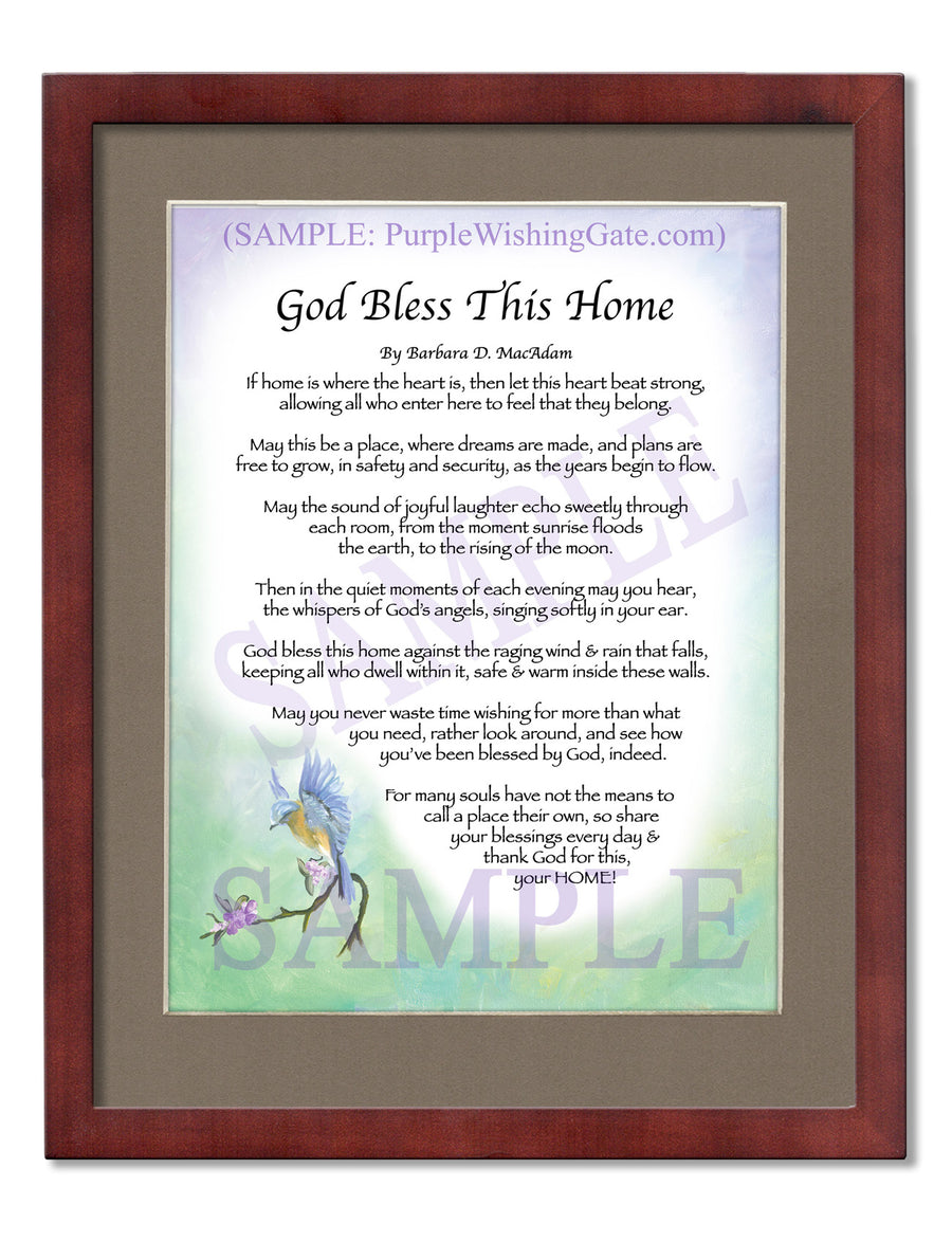 God Bless This Home: Housewarming Poem Gift! | PurpleWishingGate.com