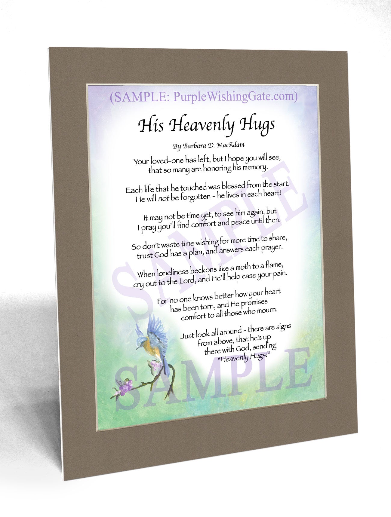 His Heavenly Hugs - Sympathy Gift - PurpleWishingGate.com