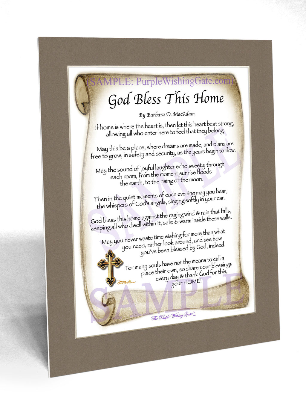 God Bless This Home: Sepia Scroll / 8x10
