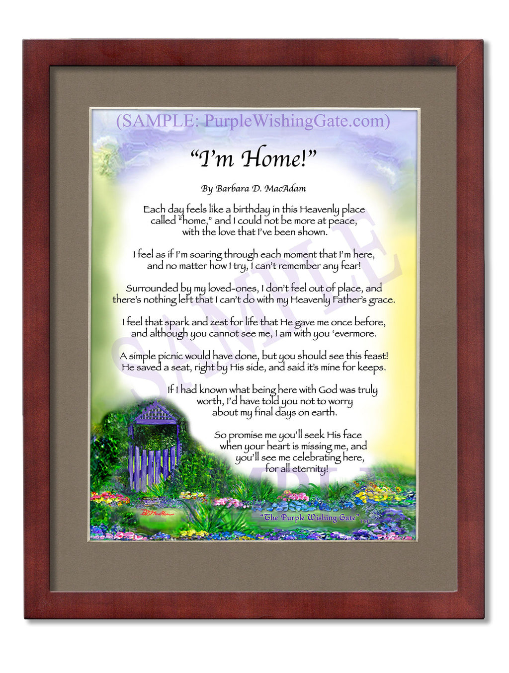 I'm Home: Purple Wishing Gate / 8x10 / 8x10 Classic Walnut
