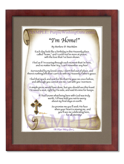 "I'm Home!" - Memorial Gift - PurpleWishingGate.com