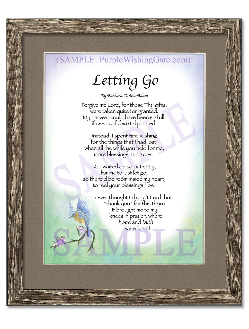 Letting Go: Bluebird / 8x10 / 8x10 Birchwood
