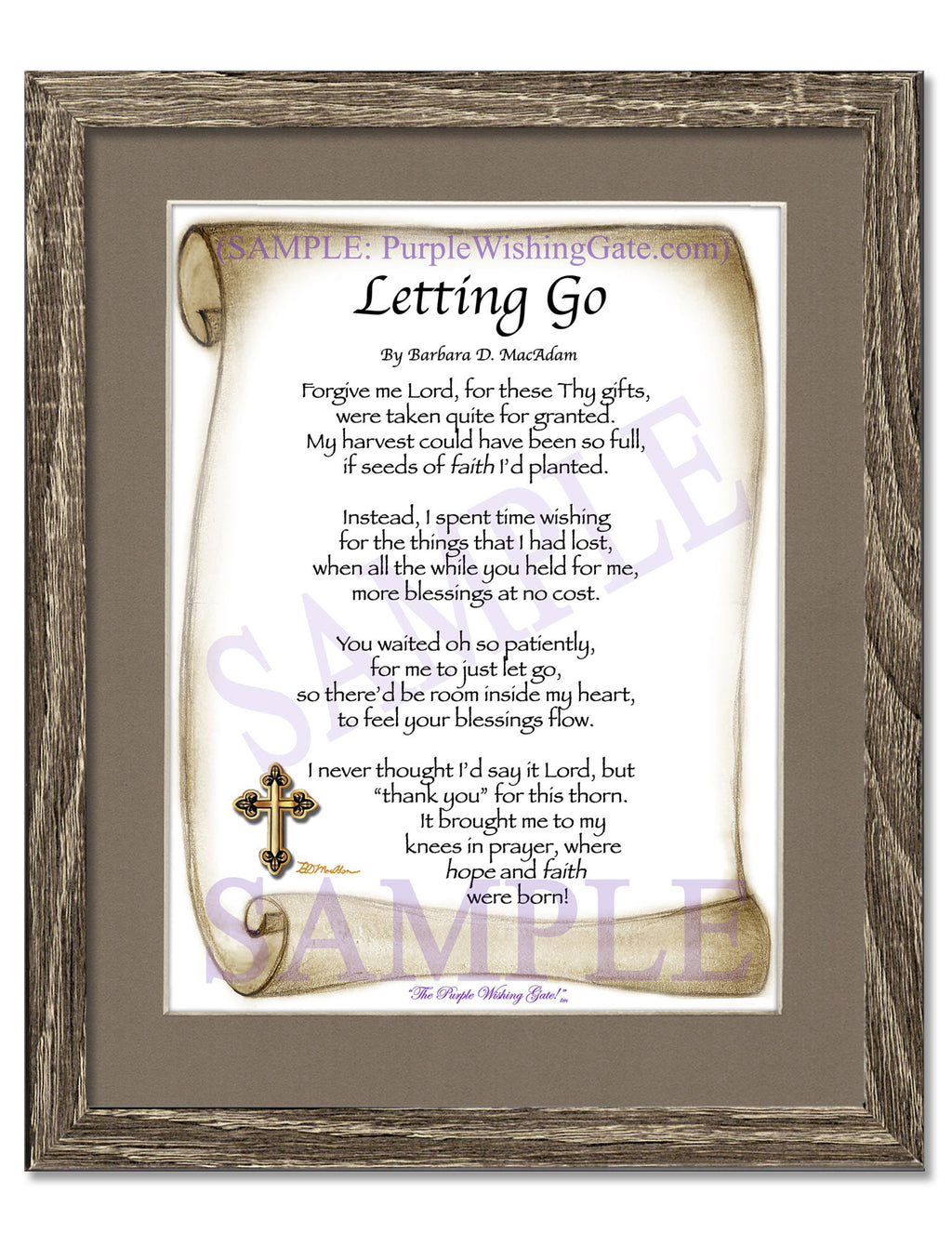 Letting Go: Sepia Scroll / 8x10 / 8x10 Birchwood
