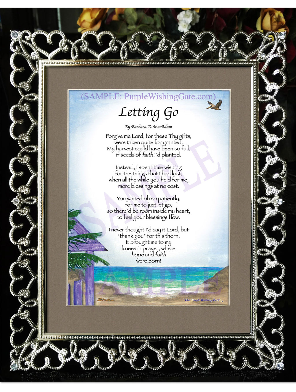 Letting Go: Paradise Cove / 8x10 / 8x10 Crystal-Silver Hearts

