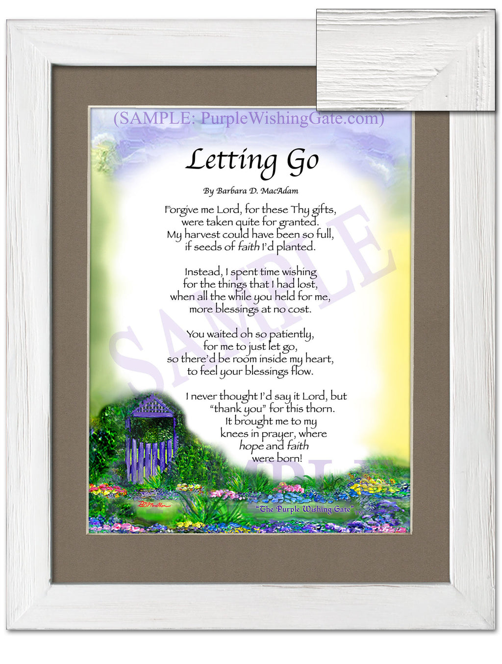 Letting Go: Purple Wishing Gate / 8x10 / 8x10 White Wash
