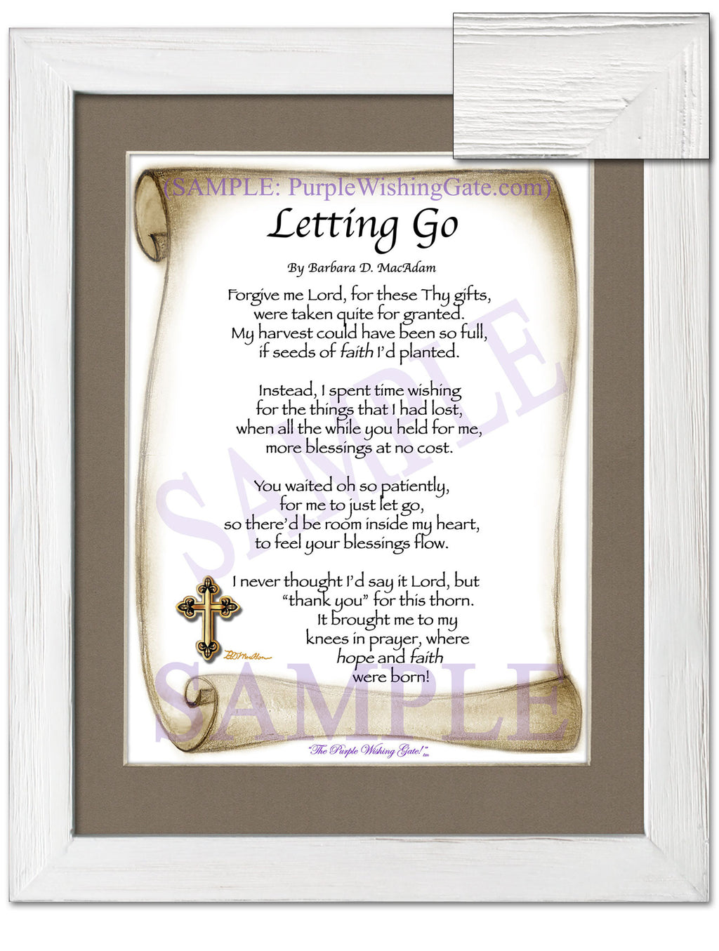 Letting Go: Sepia Scroll / 8x10 / 8x10 White Wash
