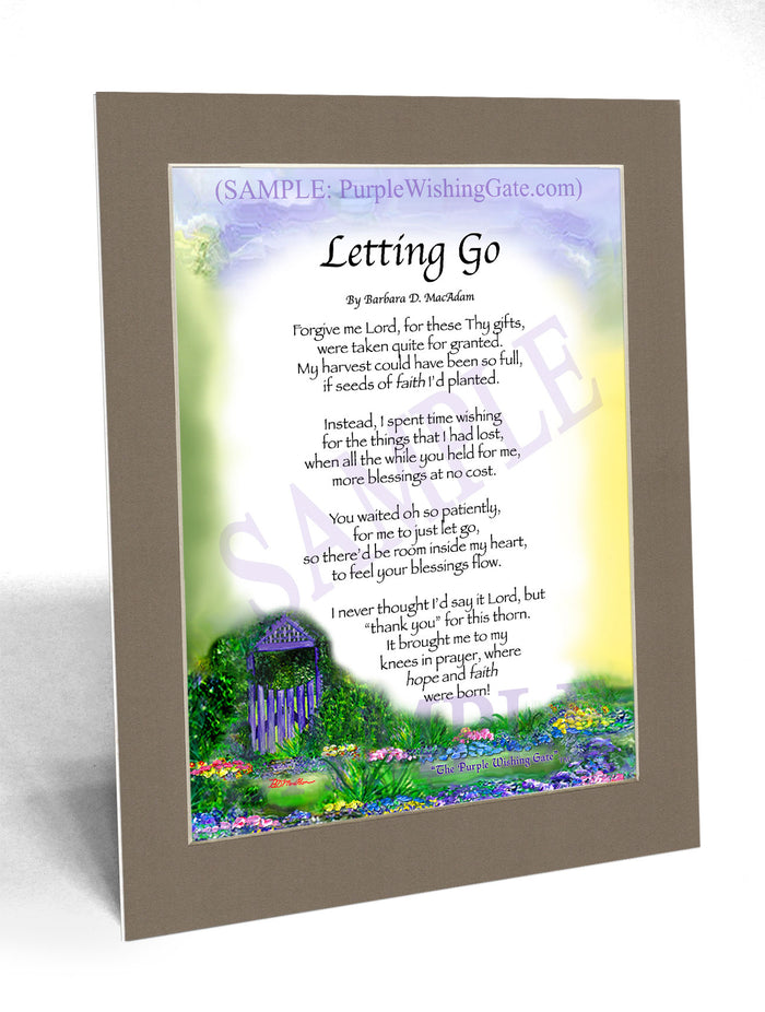 LETTING GO: Framed and Personalized Poem Gift! | PurpleWishingGate