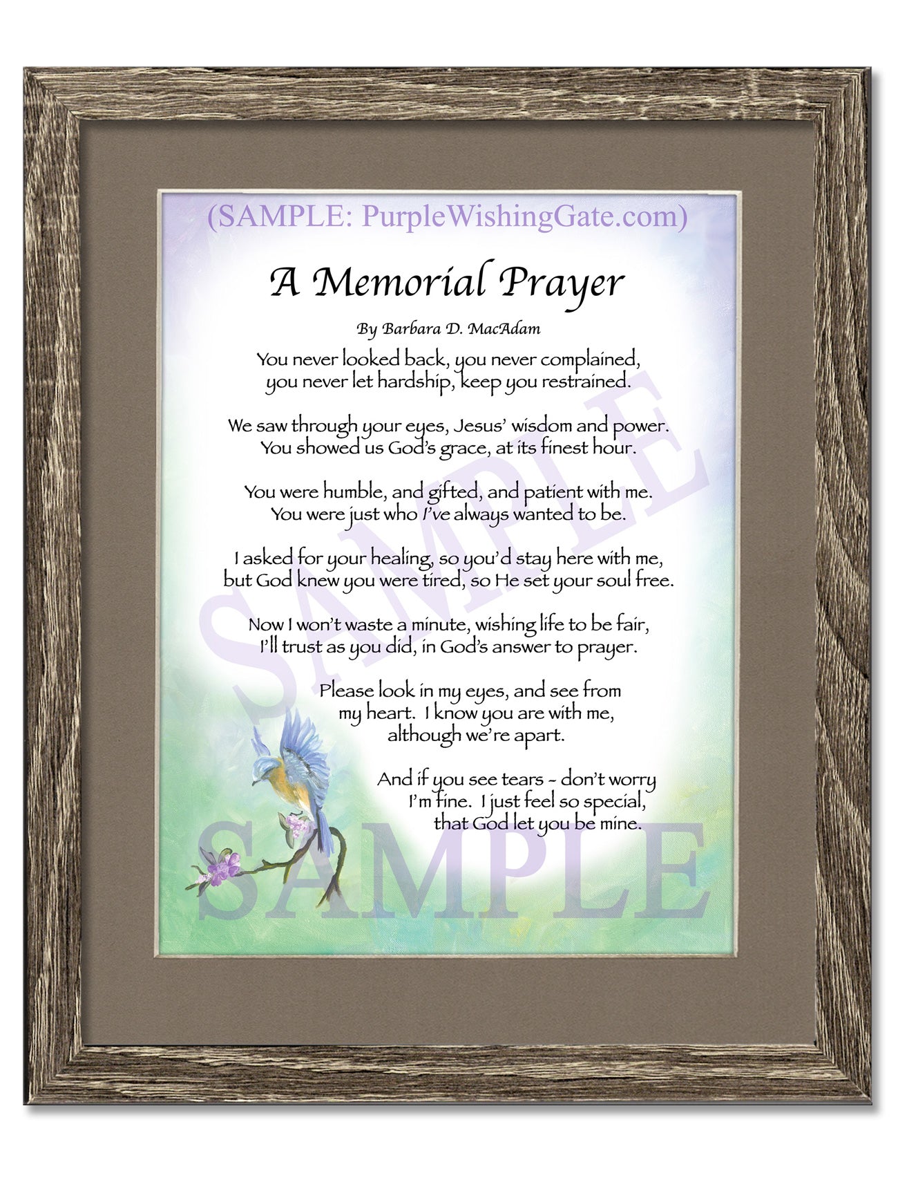 A Memorial Prayer - Memorial Gift - PurpleWishingGate.com