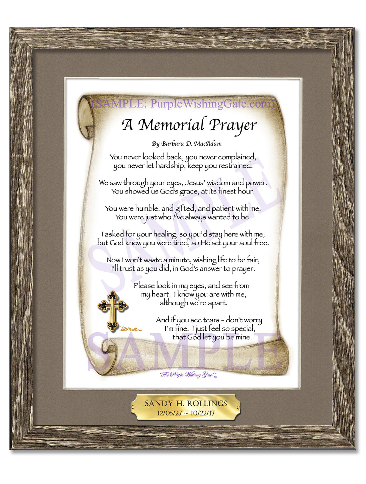 A Memorial Prayer - Memorial Gift - PurpleWishingGate.com