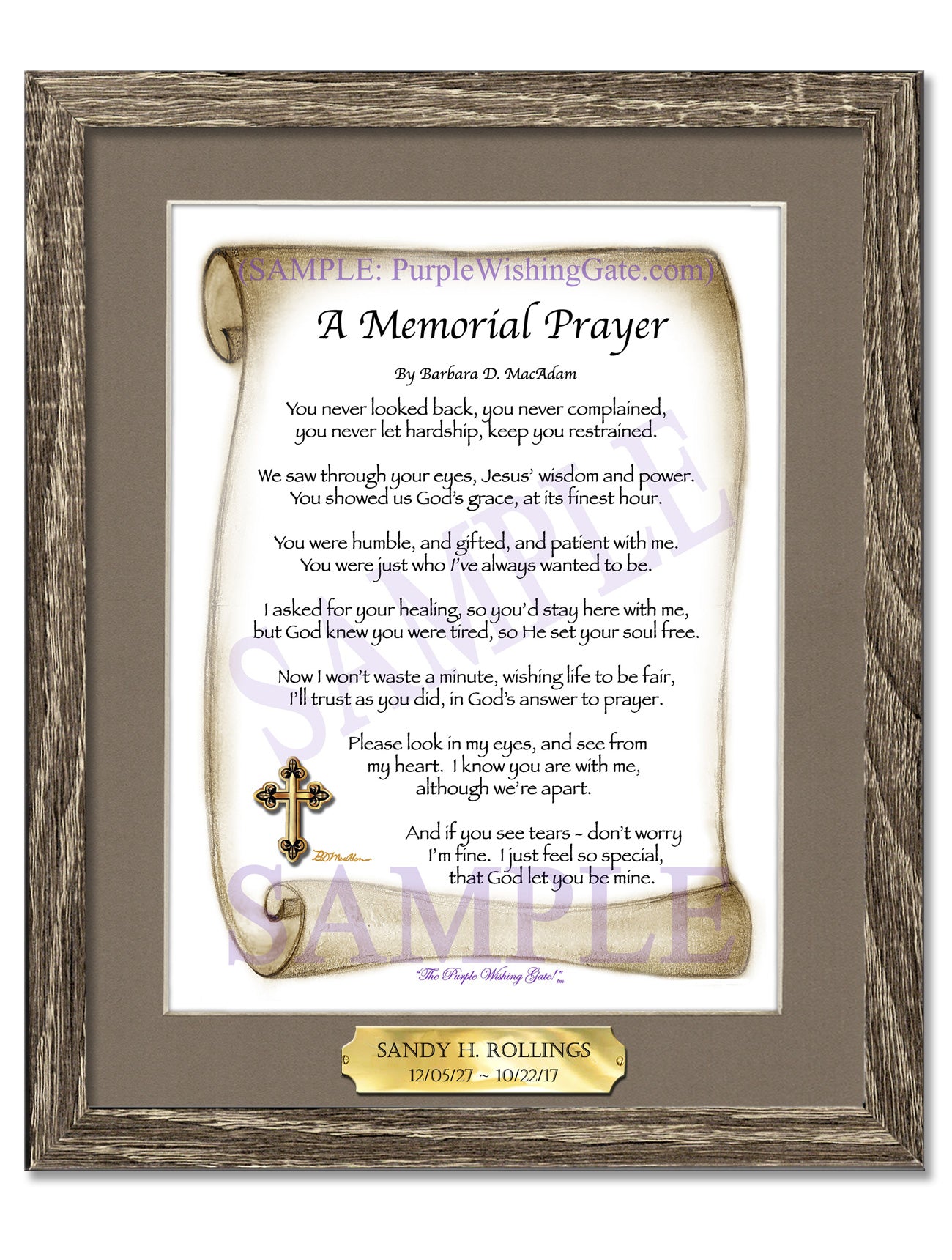 A Memorial Prayer - Memorial Gift - PurpleWishingGate.com