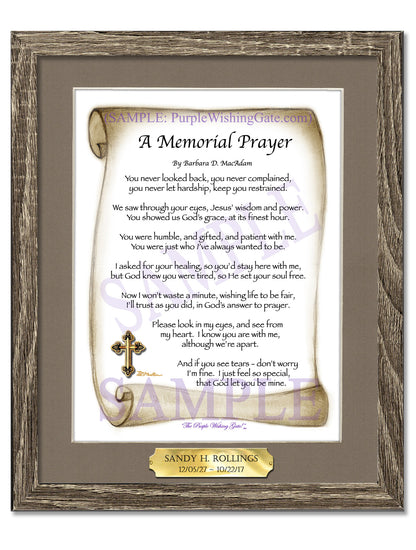 A Memorial Prayer - Memorial Gift - PurpleWishingGate.com