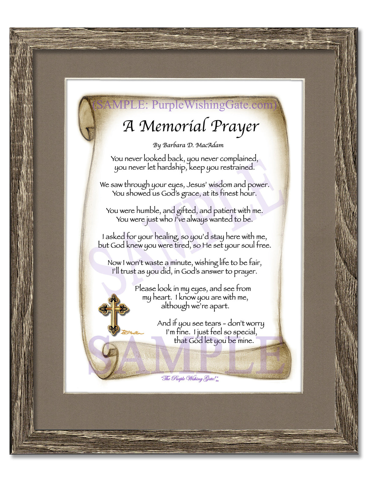 A Memorial Prayer - Memorial Gift - PurpleWishingGate.com