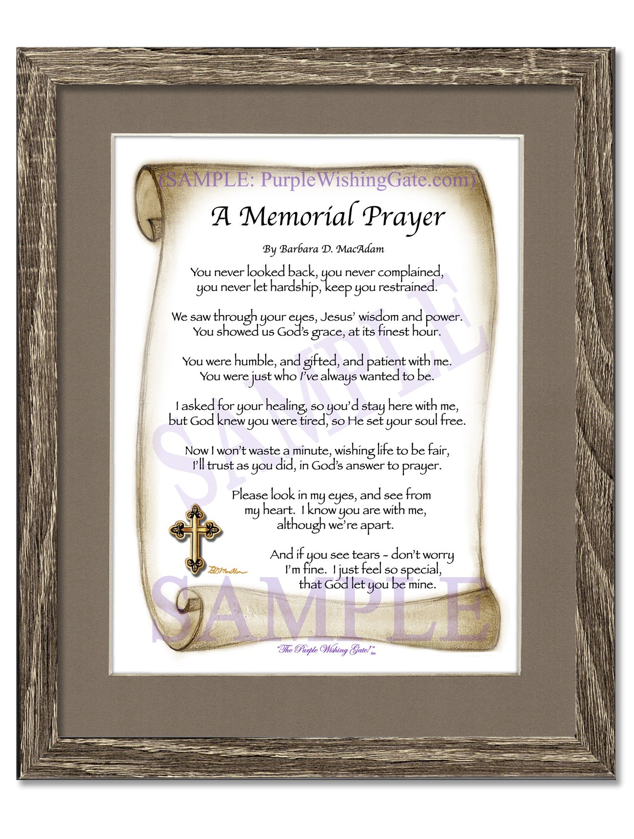 A Memorial Prayer - Memorial Gift - PurpleWishingGate.com