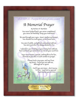 A Memorial Prayer - Memorial Gift - PurpleWishingGate.com