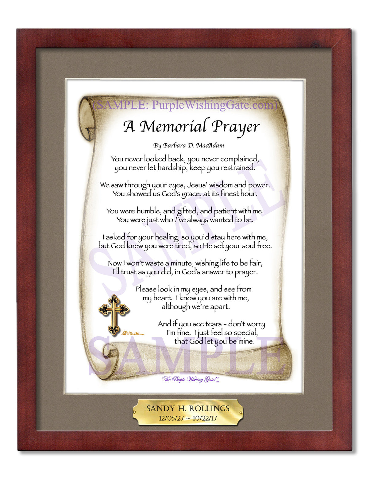 A Memorial Prayer - Memorial Gift - PurpleWishingGate.com