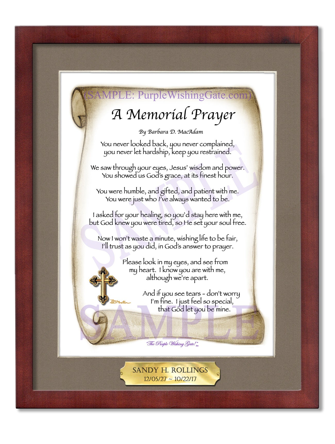 A Memorial Prayer - Memorial Gift - PurpleWishingGate.com