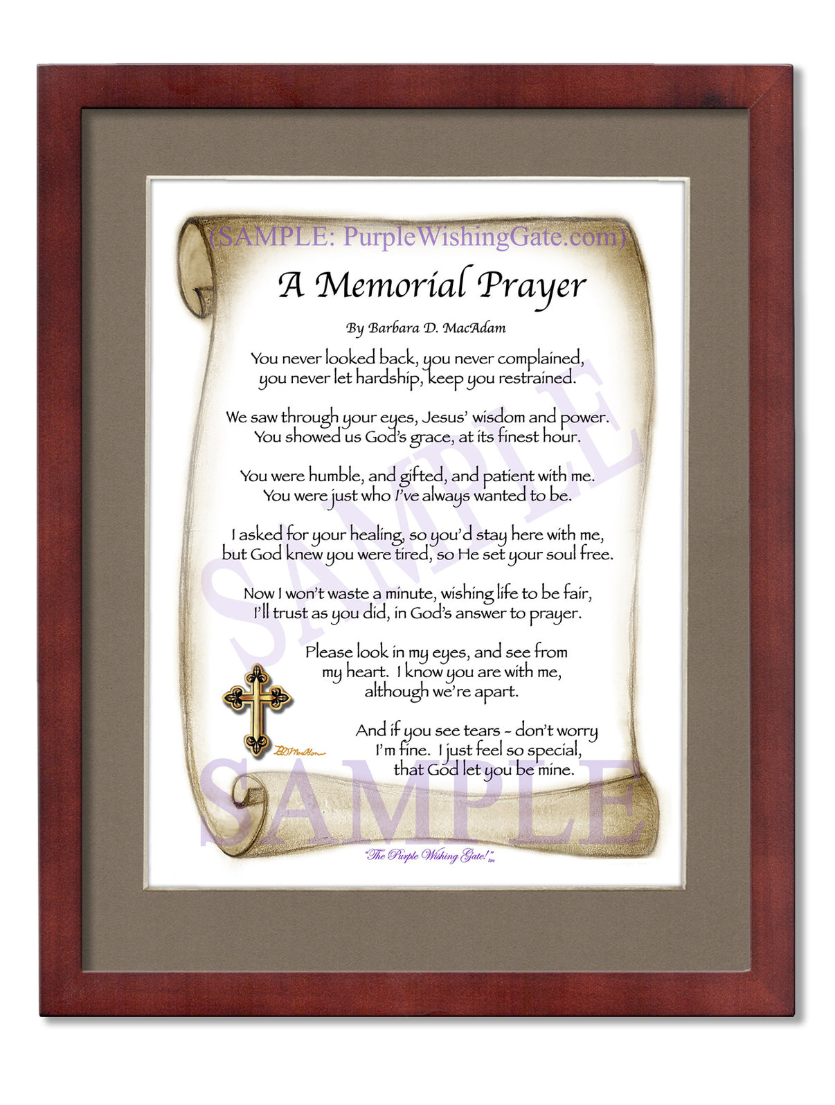 A Memorial Prayer - Memorial Gift - PurpleWishingGate.com