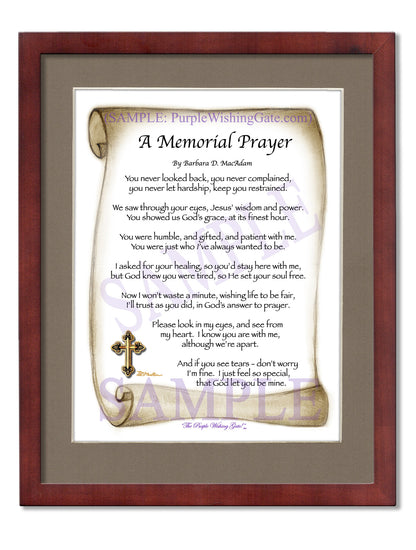 A Memorial Prayer - Memorial Gift - PurpleWishingGate.com