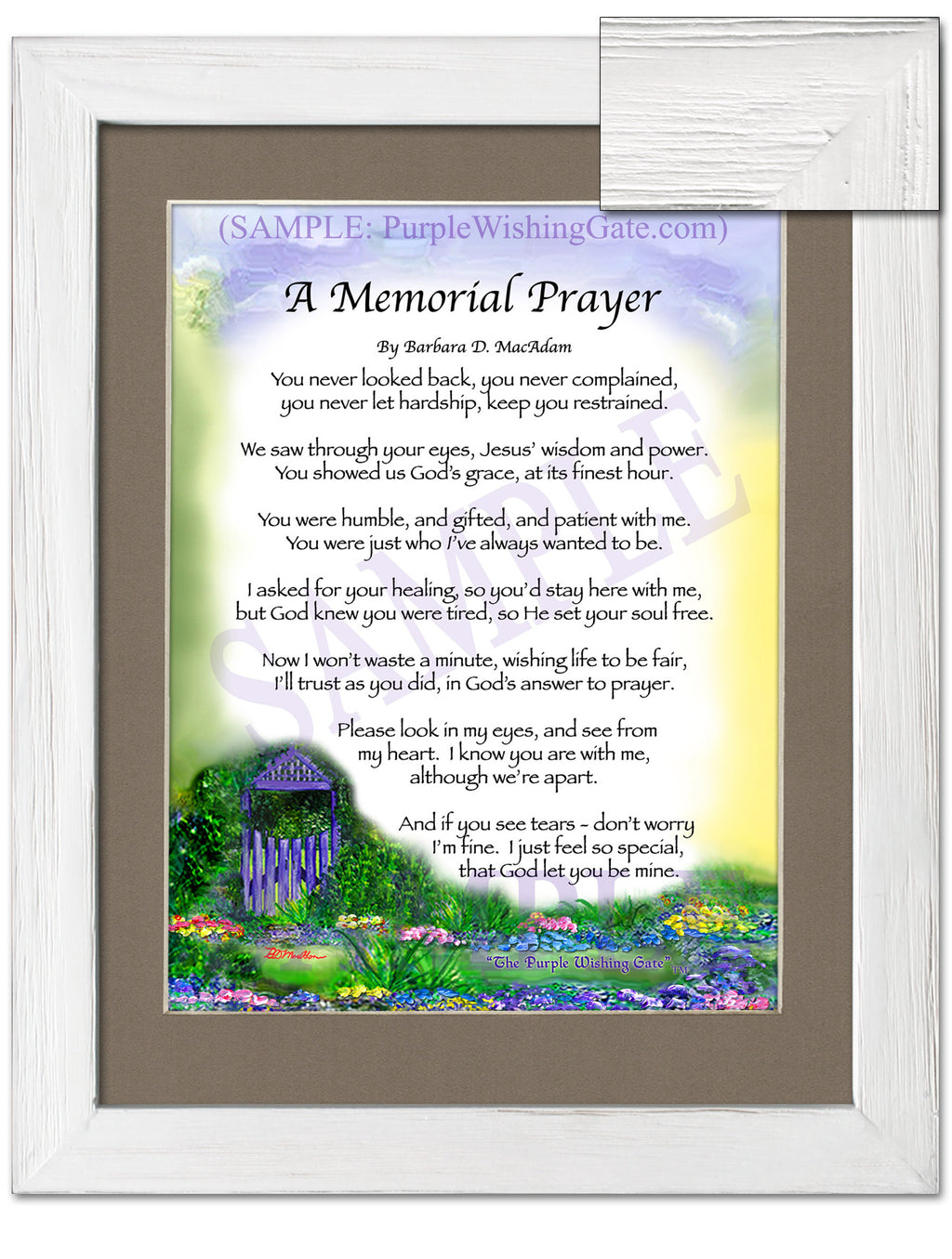 A Memorial Prayer: Purple Wishing Gate / 8x10 / 8x10 White Wash
