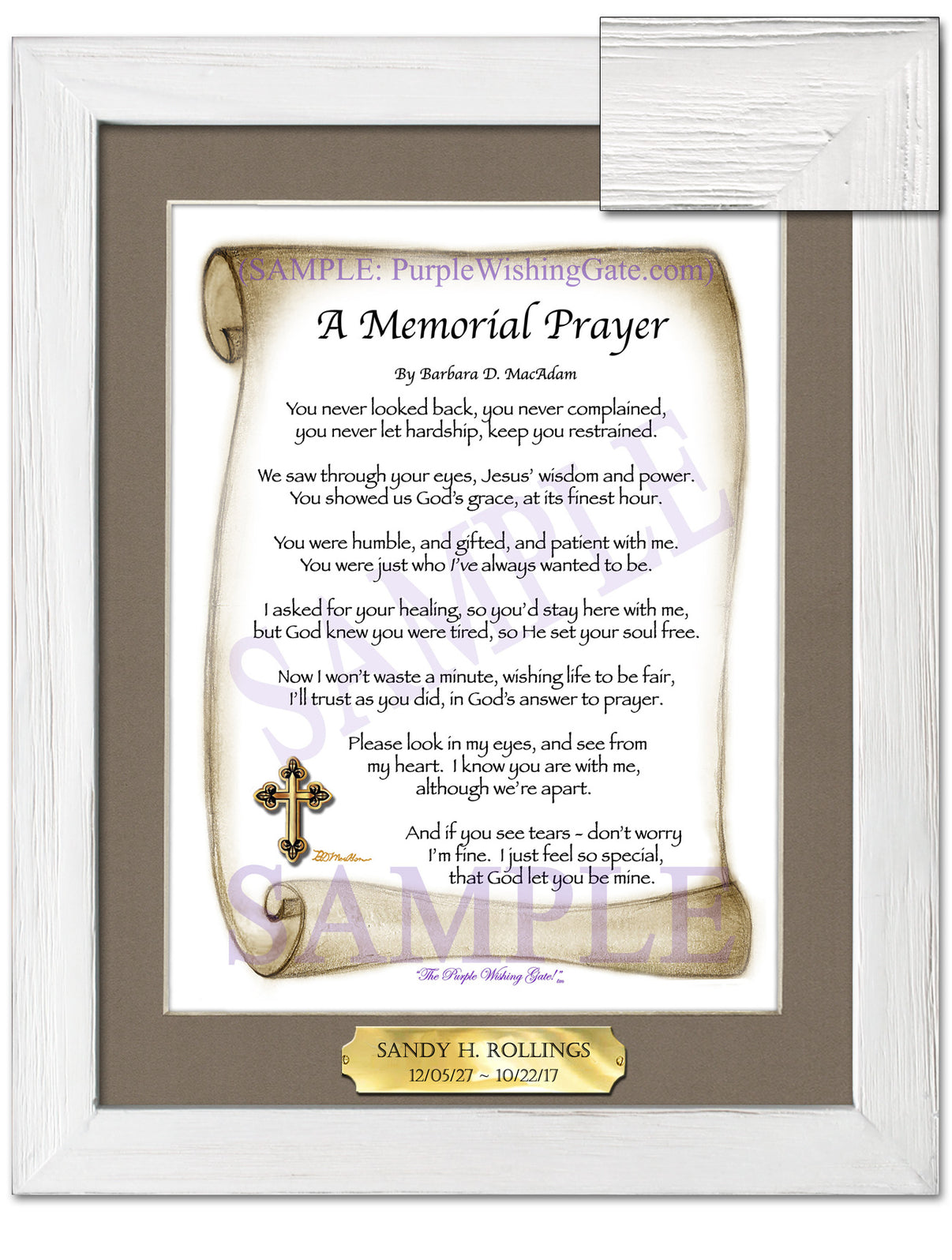 A Memorial Prayer - Memorial Gift - PurpleWishingGate.com