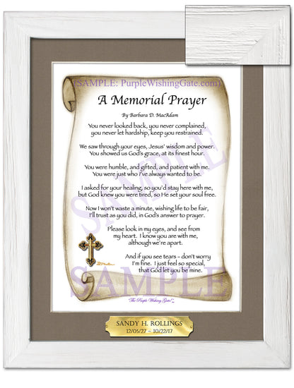 A Memorial Prayer - Memorial Gift - PurpleWishingGate.com